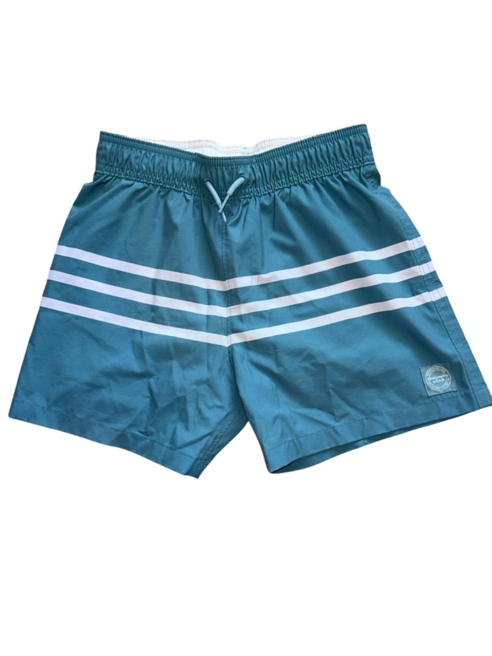 Abercrombie Kids Boys Swim Trunks Green Stripe Size 9/10 Lined